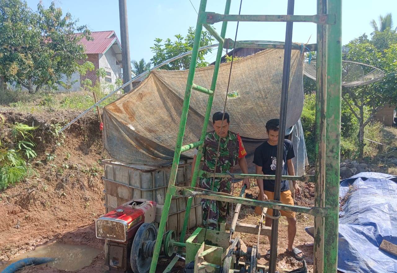 Sumur Bor untuk masyarakat yang dibangun Satgas TMMD ke-121 Kodim 0409/Rejang Lebong